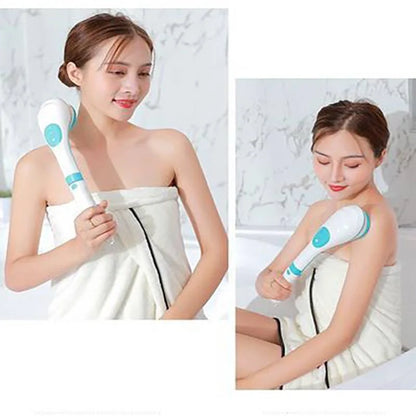 5-in-1 Electric Bath Brush with rechargeable battery and five brush heads