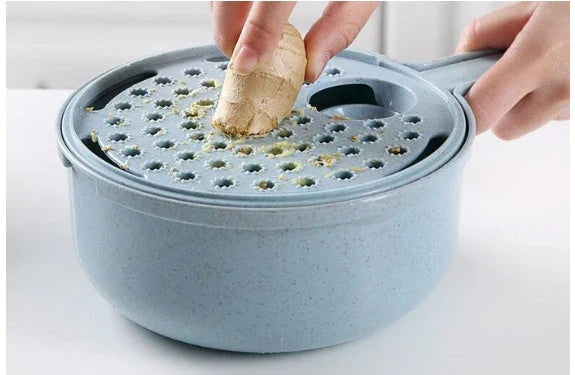 8-in-1 Mandoline Slicer with Interchangeable Blades for Slicing, Dicing, and Grating Vegetables and Ingredients