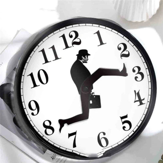 Silent European-style wall clock in black and white options