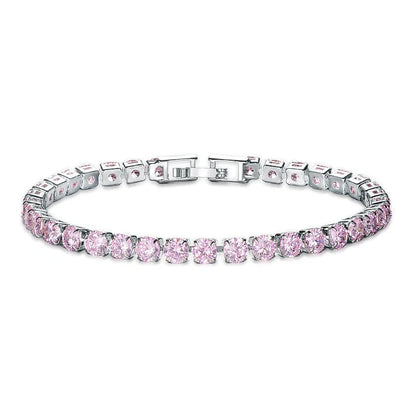Luxury cubic zirconia tennis bracelet for women and men, available in multiple colours and sizes.