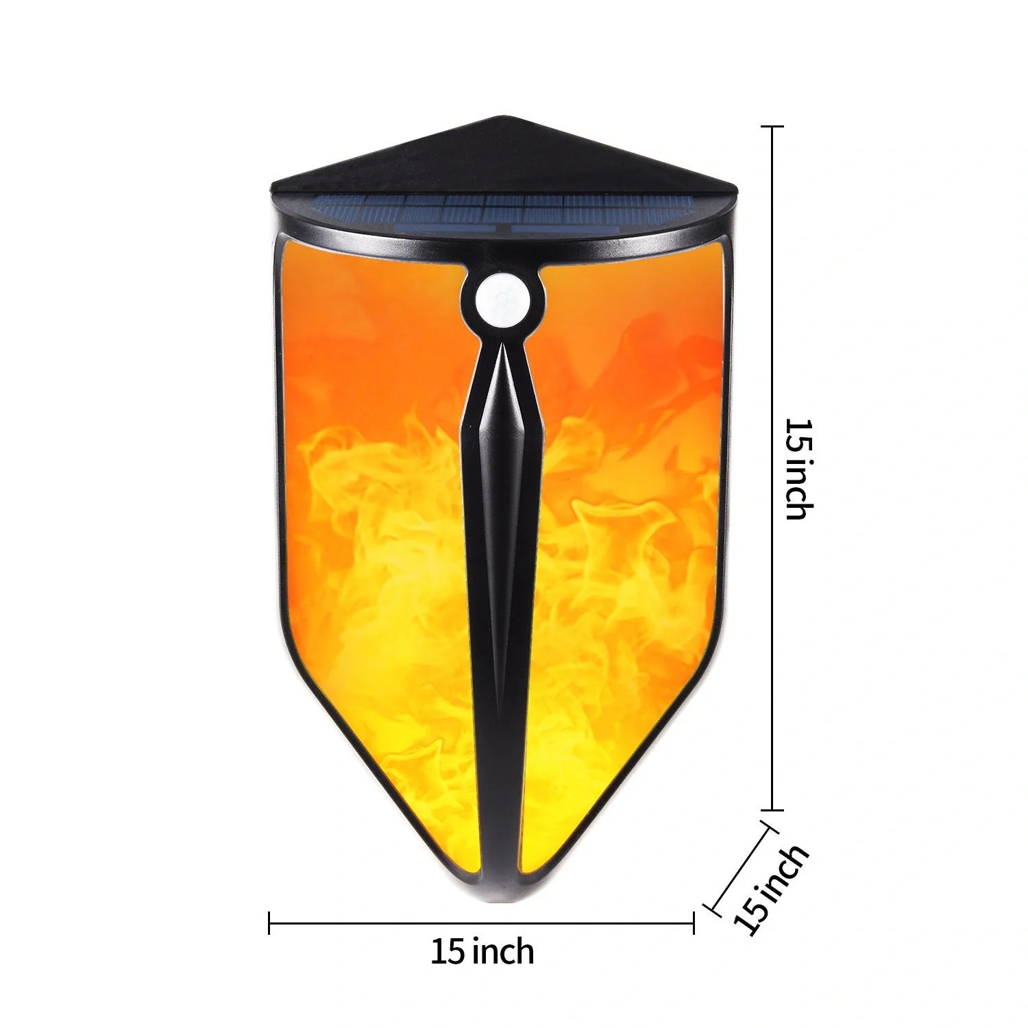 Solar LED wall lamp with motion sensor in black and bronze for garden security