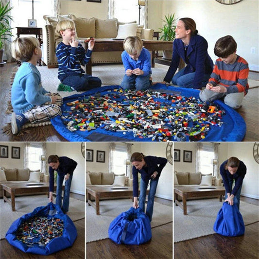 Versatile Picnic Pad made of durable nylon, featuring waterproof surface and ample storage for baby toys and essentials.