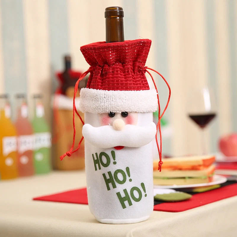Festive Christmas wine bottle socks in vibrant colours, 14cm x 31cm