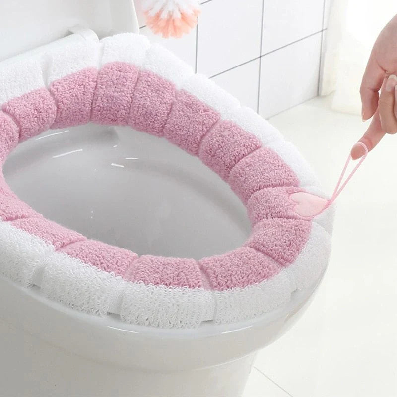 Winter Soft Washable Nordic Toilet Seat Cushion in various colours
