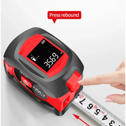 UNI-T Laser Measuring Tape with digital display and compact design