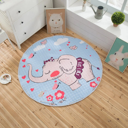 Round baby crawling mat with toy storage bag in various colours