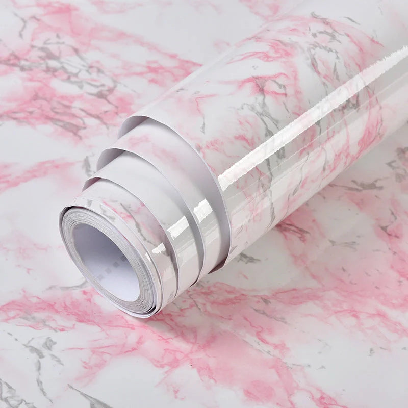 Elegant marble effect wallpaper for kitchen and bathroom renovation