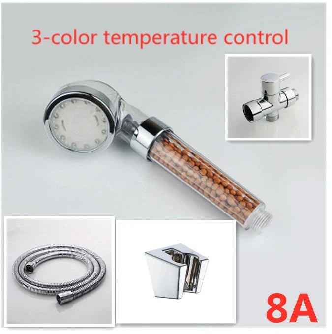 Color Changing LED Shower Head with temperature display and high-pressure flow