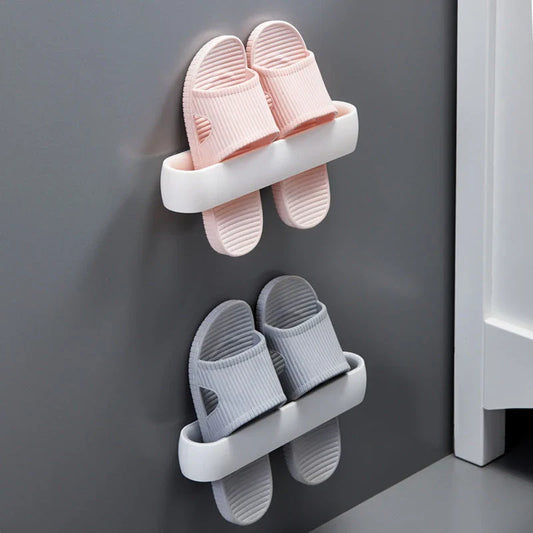 Premium bathroom slippers with suction cups for secure hold, available in pink, blue, and grey colours