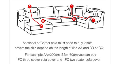 Elastic sofa cover in navy blue with high-density fabric protection