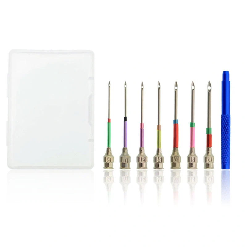 Electroplated alloy poke needle embroidery set for detailed crafting