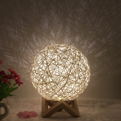 Creative Linen Table Lamp with LED Intelligent USB7 Colour RGB16 Remote Control
