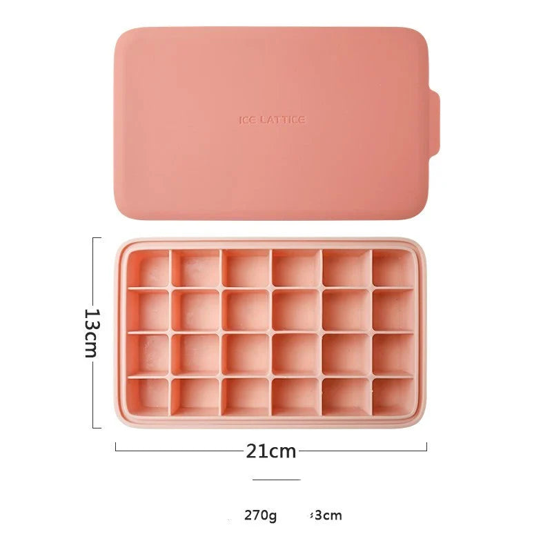 Silicone hexagon-shaped 3D ice cube tray with lid, available in various colours