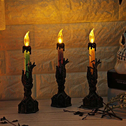 Enchanting Halloween decoration with candle light illusion and quirky hand-holding design