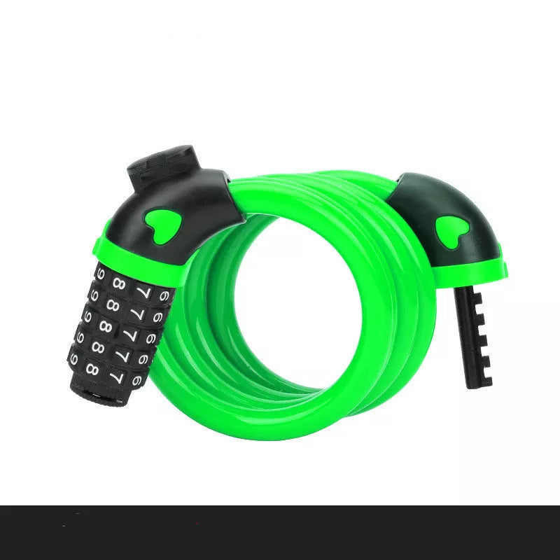 Steel wire bicycle code lock with adjustable password for anti-theft security