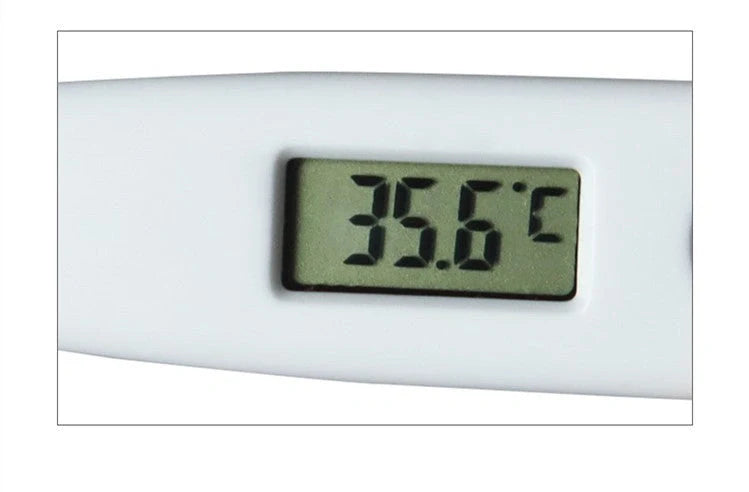 Premium digital thermometer with sleek white design and large display for accurate temperature readings