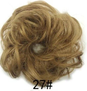 Synthetic wavy curly messy hair bun for women, 12cm diameter, high temperature wire