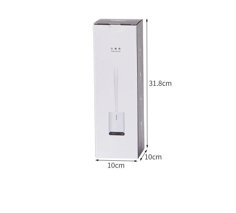 High-quality toilet brush with soft, decontaminated TPR bristles, ergonomic handle, and versatile floor-standing or wall-mounted design.
