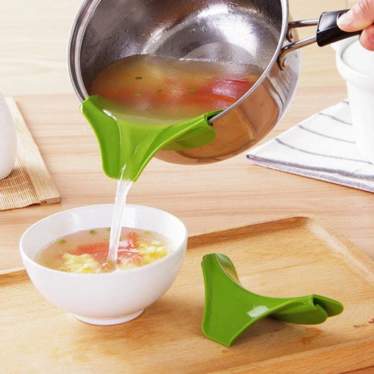 Silicone Soup Funnel - Spill-Proof Kitchen Helper with Radian Design and Flexible Silicone Construction