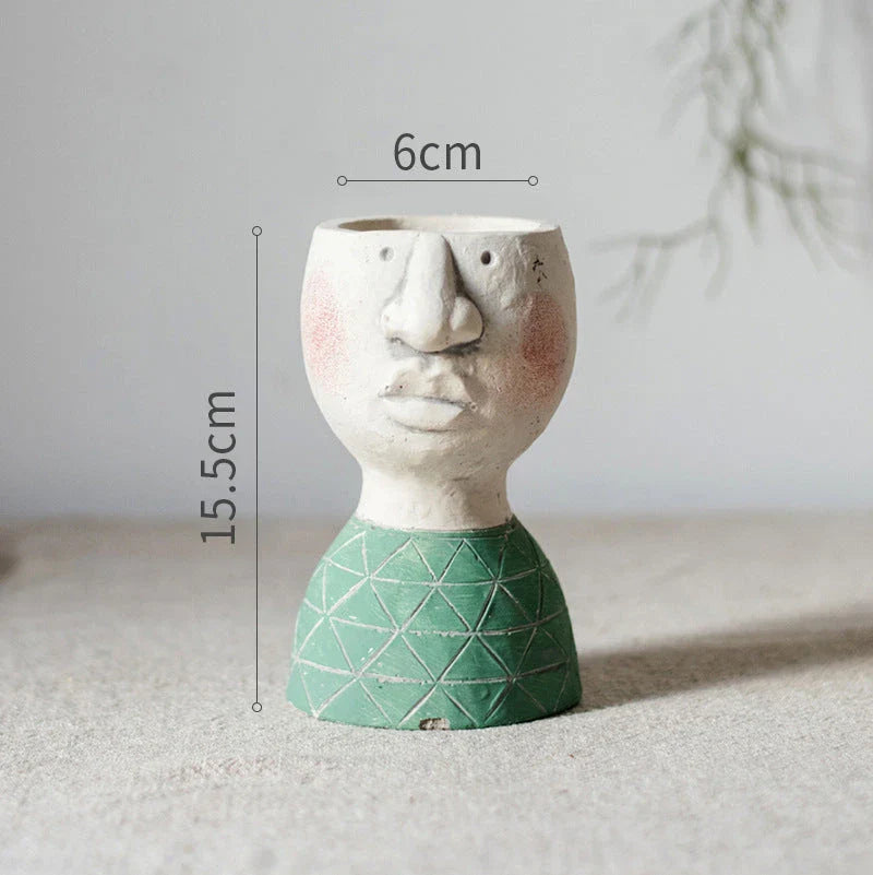 Elegant Greek-inspired cement flower pot vase with classical design for home and garden decor