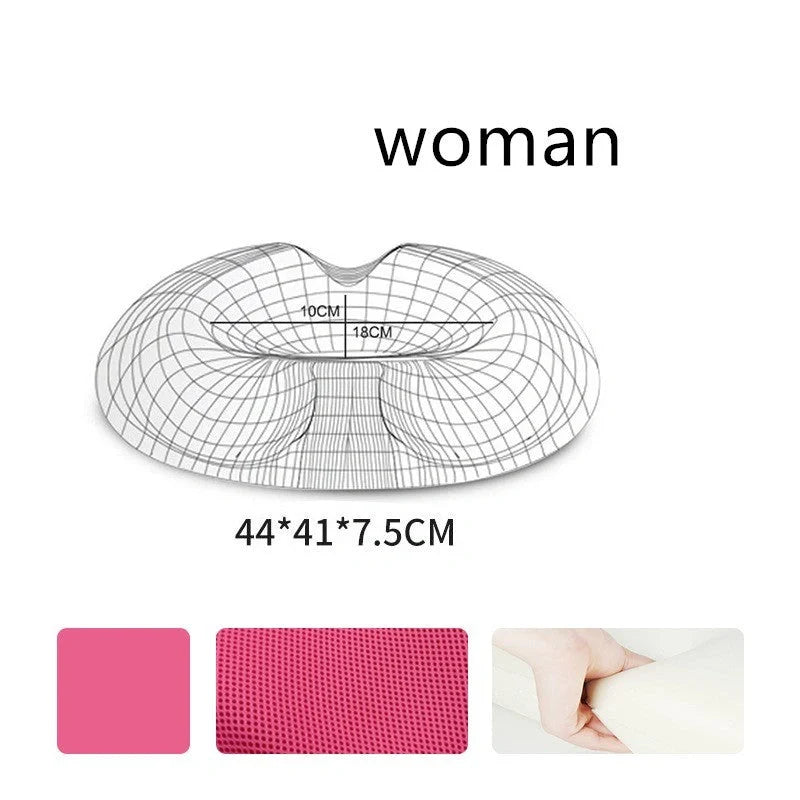 Premium memory foam seat cushion with tailored design for men and women, featuring breathable materials and a removable cover for easy cleaning.