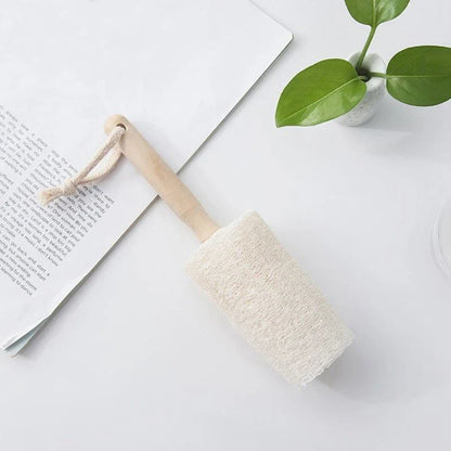 Premium Bamboo Bottle Cleaning Brush with Natural Loofah Bristles for Reusable Bottle and Cup Cleaning