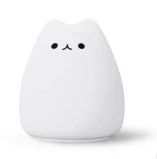 Adorable cat design silicone touch sensor LED night light for children with colour-changing feature
