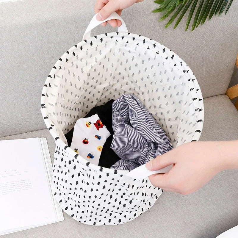 European-style cotton and linen dirty clothes basket in various designs