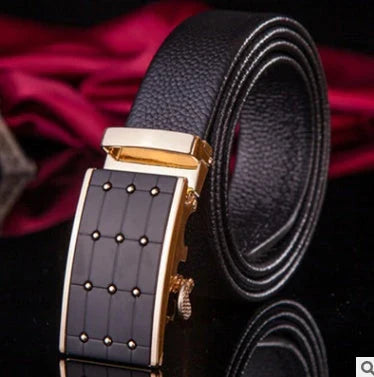 Premium leather automatic buckle belt in multiple styles and sizes