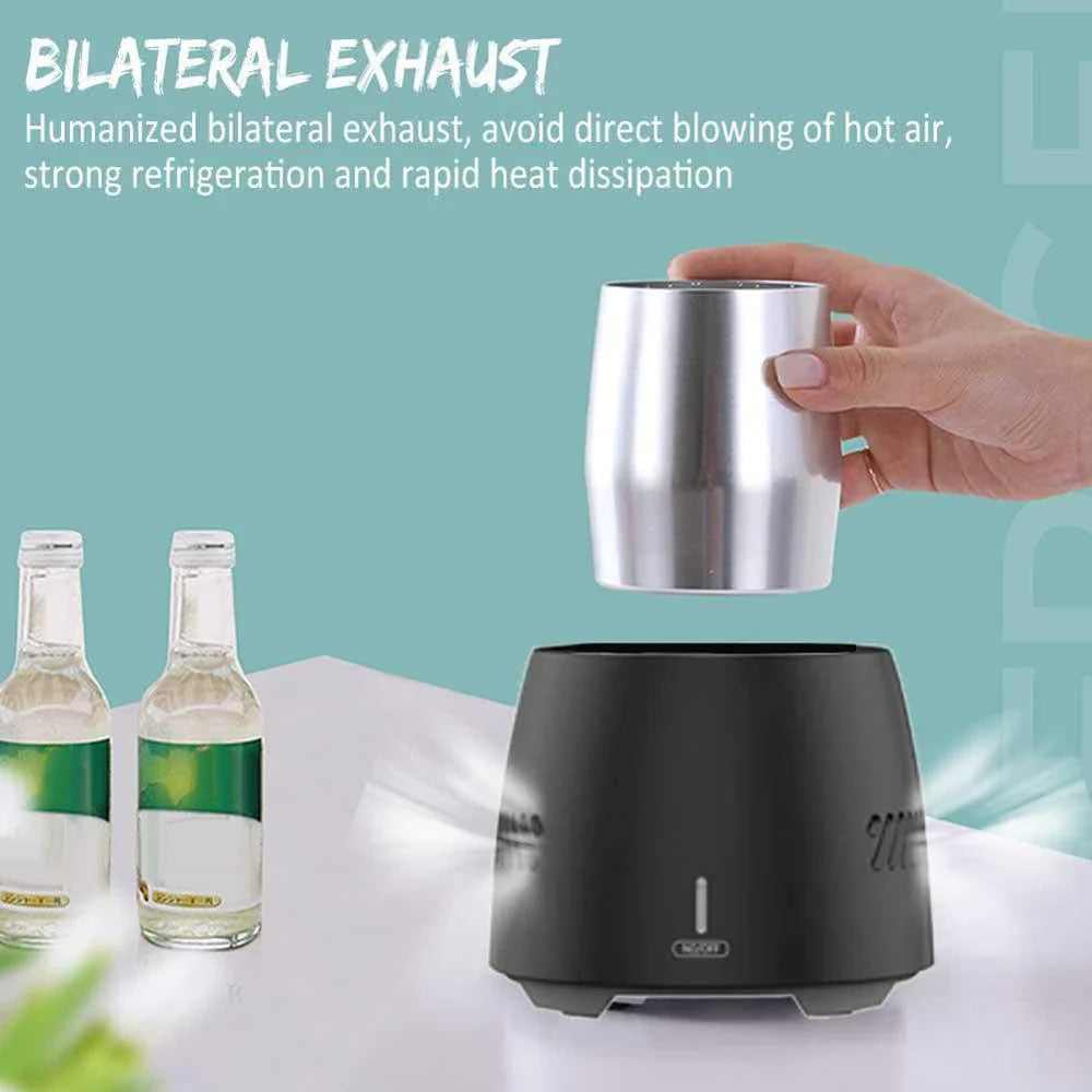 Premium aluminium alloy portable drink cooler with semiconductor refrigeration technology for instant chilling