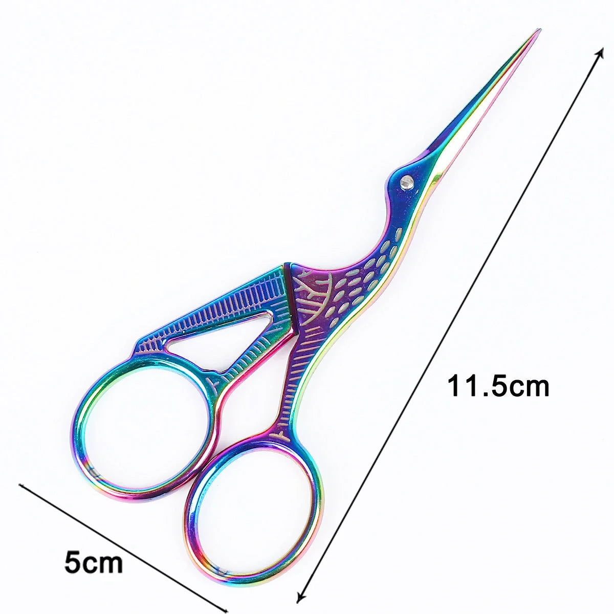 Elegant stainless steel crane embroidery scissors in various colors