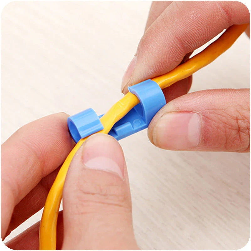 Premium cable organizer clips made of durable ABS resin for tidy workstations and entertainment units