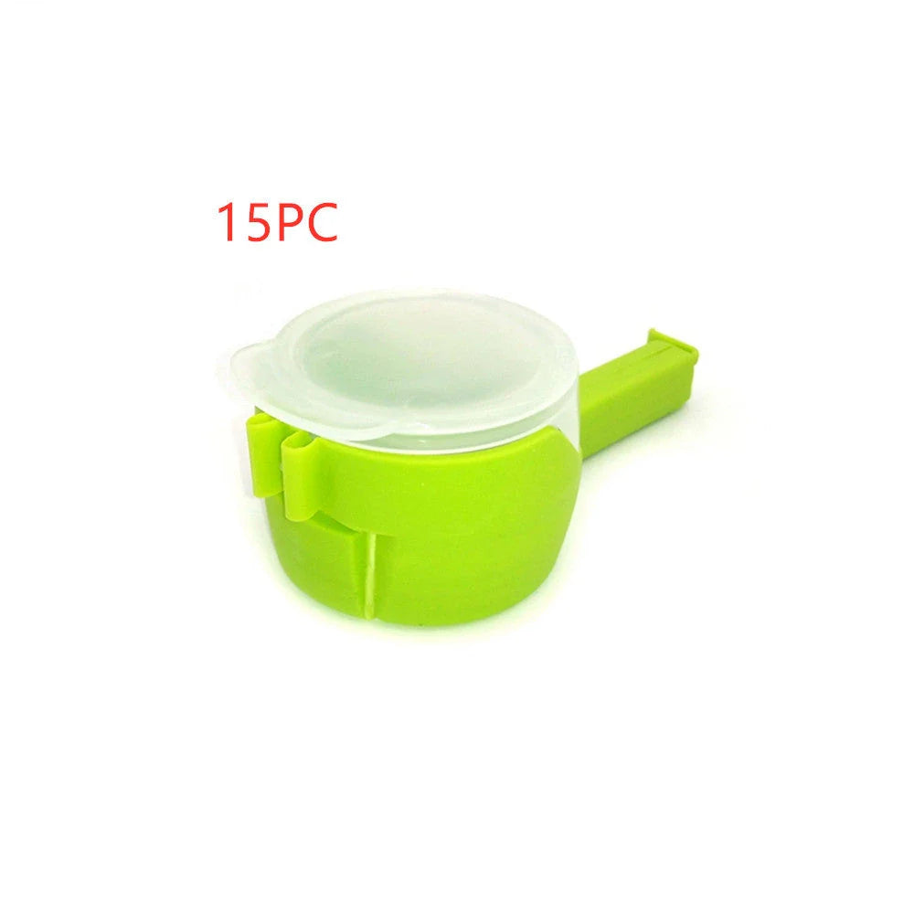 Premium food preservation clip with airtight seal and wide pouring spout to keep snacks fresh