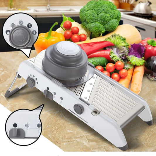 Terka Adjustable Stainless Steel Kitchen Vegetable Slicer with multiple slicing options