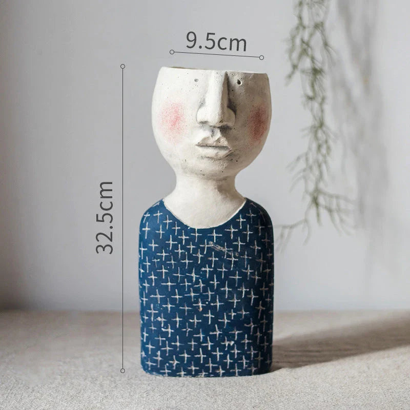 Elegant Greek-inspired cement flower pot vase with classical design for home and garden decor