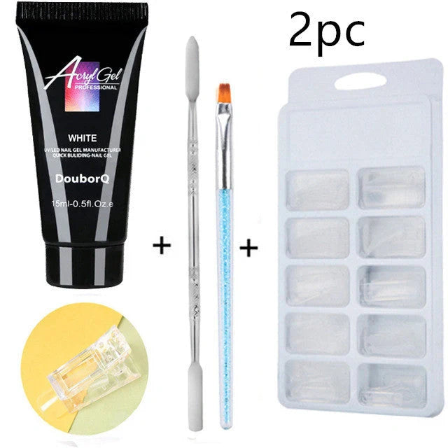 DIY Nail Art Polish Kit with various colours and tools for creative manicures at home