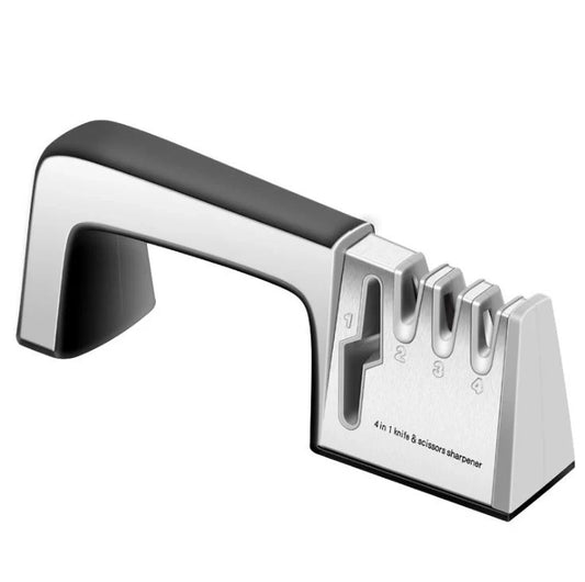 Stainless steel and ABS plastic fast knife sharpener in multiple colours