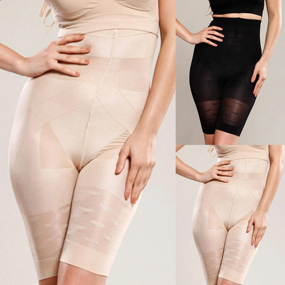 Seamless high waist shapewear short in nude and black for tummy control