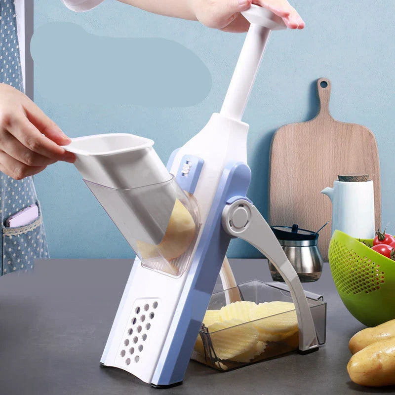 Premium Multifunctional Vegetable Slicer and Chopper with Stainless Steel Blades and Durable ABS Construction