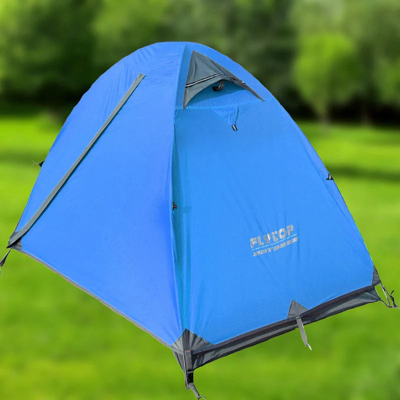 Premium double-layered waterproof camping tent with Oxford cloth exterior and aluminium alloy frame for all-weather outdoor adventures