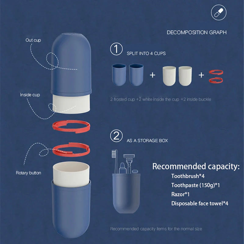 Capsule-shaped travel bottle in various colours with leak-proof design