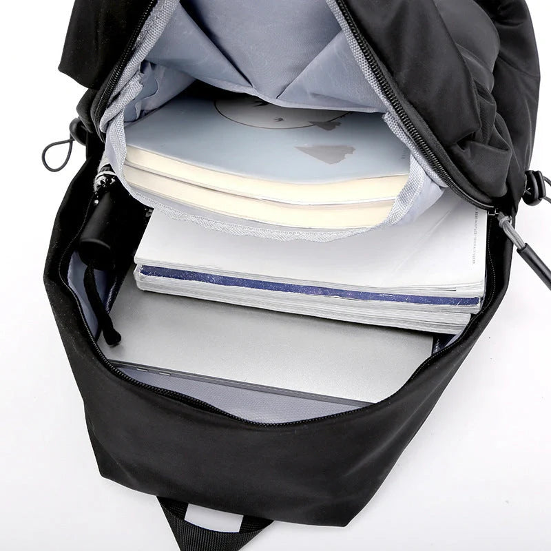 Stylish nylon backpack with multiple compartments for everyday use