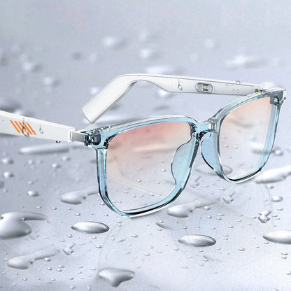 Bluetooth Smart Glasses with voice call and anti-blue light technology in white