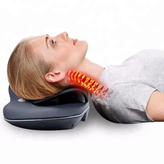 Air Soft Brace Adjustable Neck and Waist Massager in black