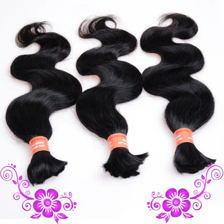 7A body wave human hair handle in various lengths for natural styling