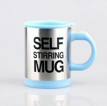 304 stainless steel self-stirring mug with magnetic mixer in various colours