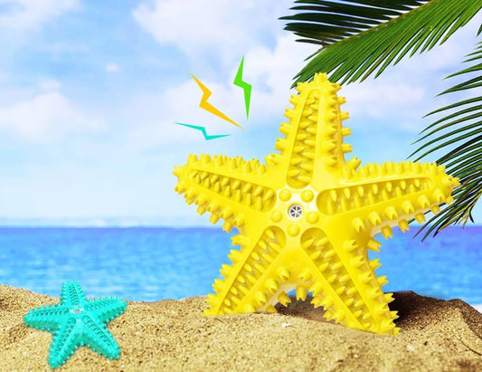 Starfish Vocal Pet Dog Toy Molar Stick in various colors for dental health