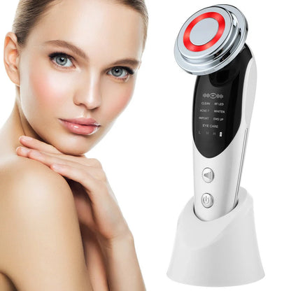 7-in-1 Facial Massager with EMS micro-current and LED light therapy for skin rejuvenation