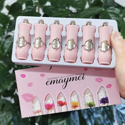 Jelly Flower Lipstick Set with 6 colour-changing lip glosses