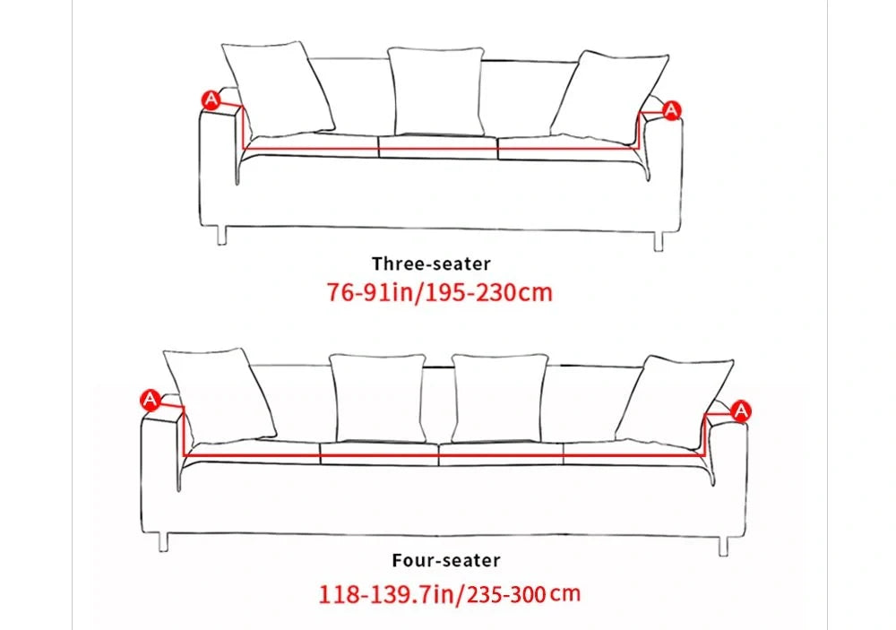 Elastic sofa cover in navy blue with high-density fabric protection